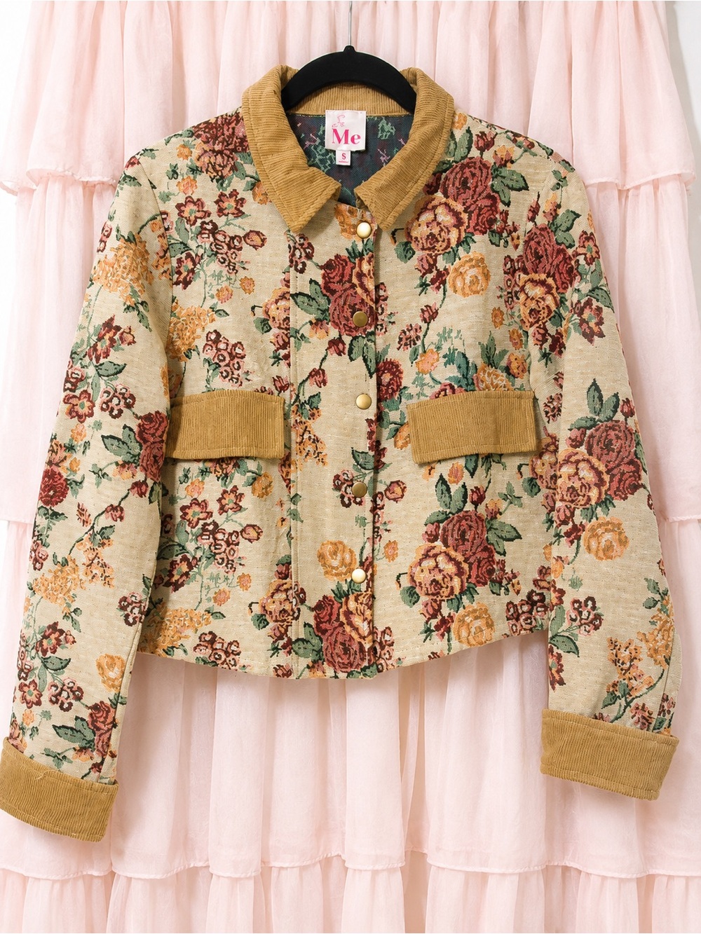 So Me Floral Tapestry Cropped Jacket | Size Small | Cottagecore Boho